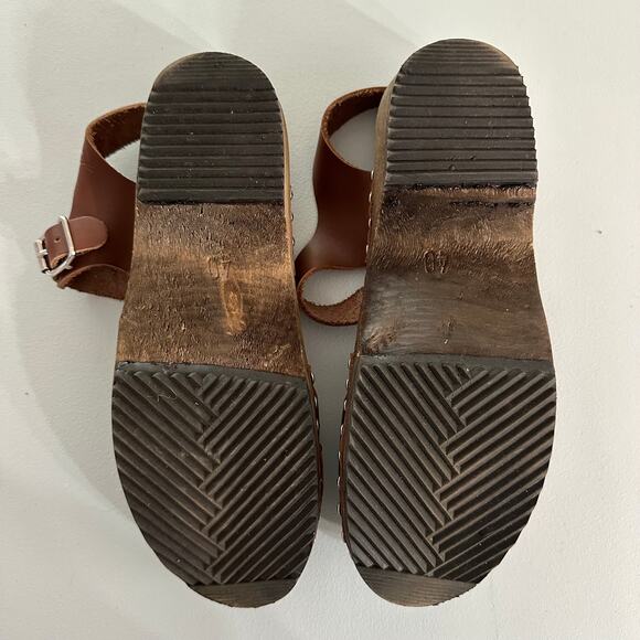 Lotta From Stockholm Brown Leather Wooden Clog Sandals Women’s EU 36 US 7 - Picture 6 of 6